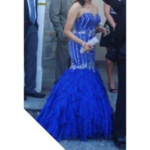 Royal Blue beaded prom Dress!